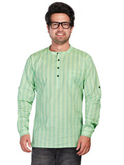 Cotton Short Kurta for Men - Multicolor | SKSRLIGRN3