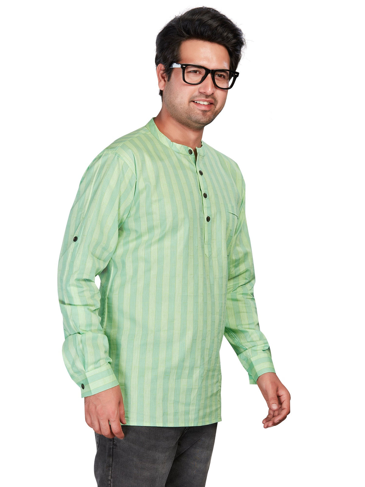 Cotton Short Kurta for Men - Multicolor | SKSRLIGRN3