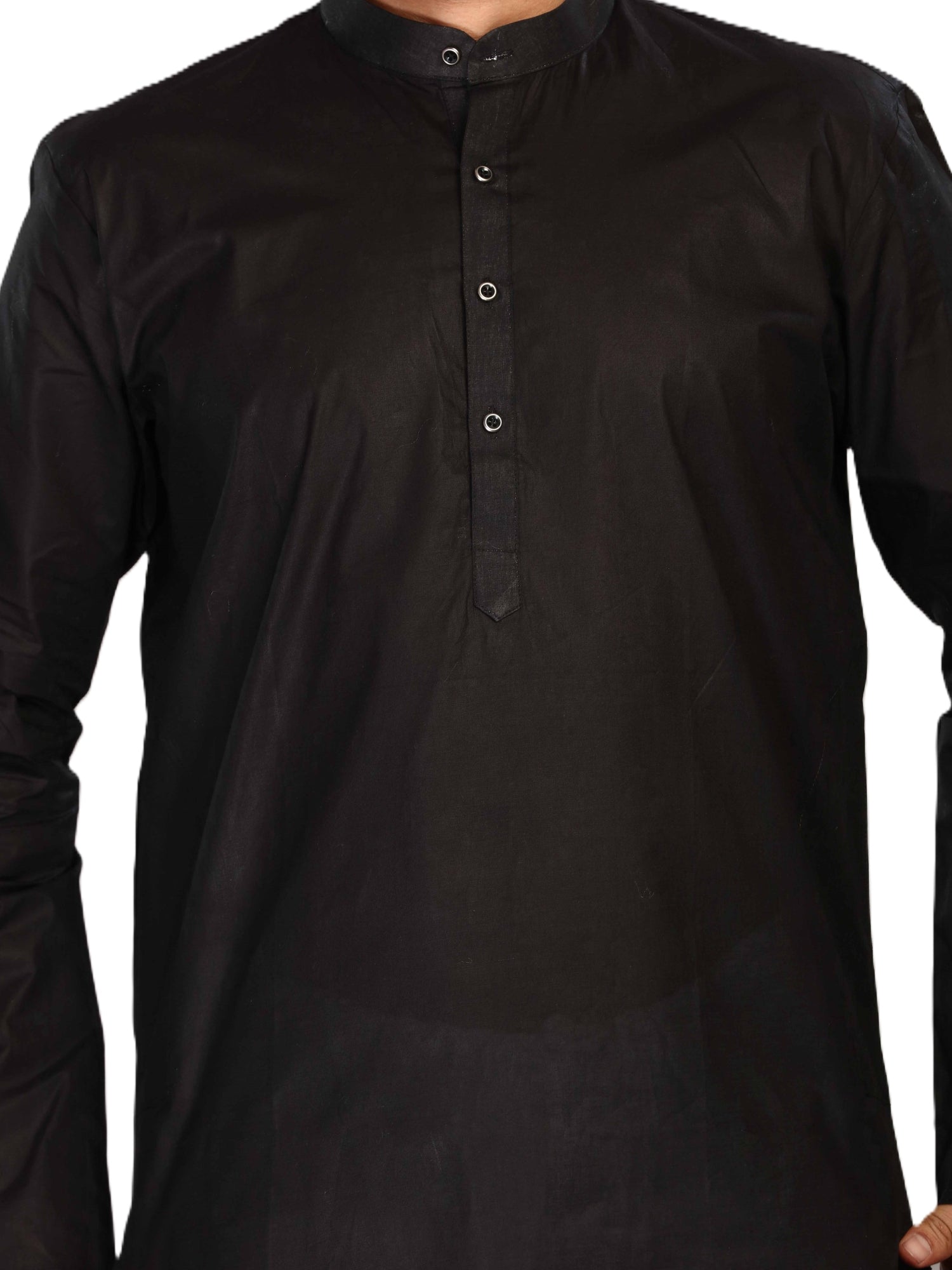 Cotton Kurta for Men - Black | KPSSHPBLK3 | DesiQlo