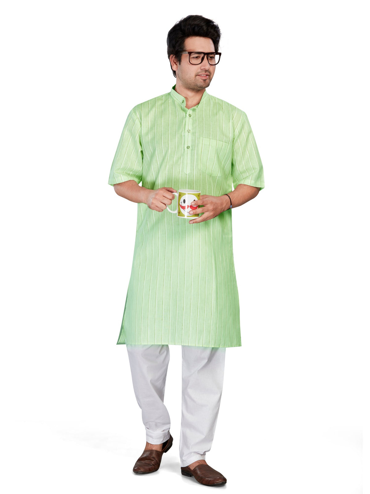 Cotton Modi Kurta for Men - Multicolor | HKSRLIGRN3