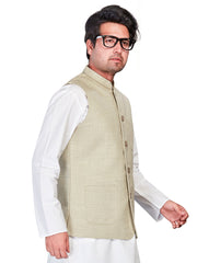 Linen Nehru Jacket for Men - Green | WCSR1022PP