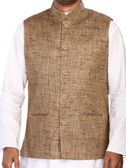 Cotton Nehru Jacket for Men - Brown | WCNVGKBR38