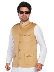 Cotton Nehru Jacket for Men - Beige | WCSR1137KH
