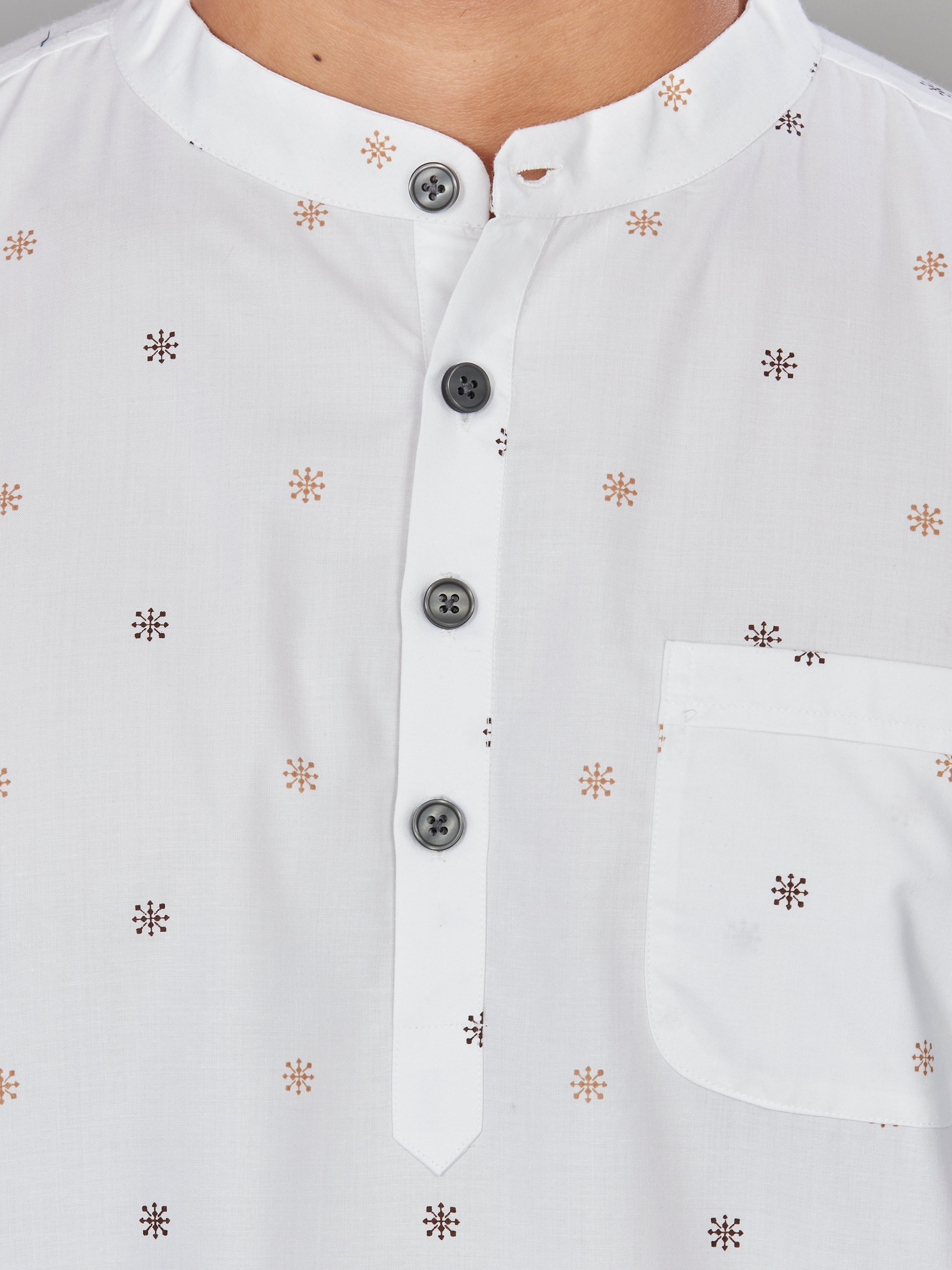 Cotton Short Kurta for Men - Multicolor | SKSRPWBRN3 | DesiQlo