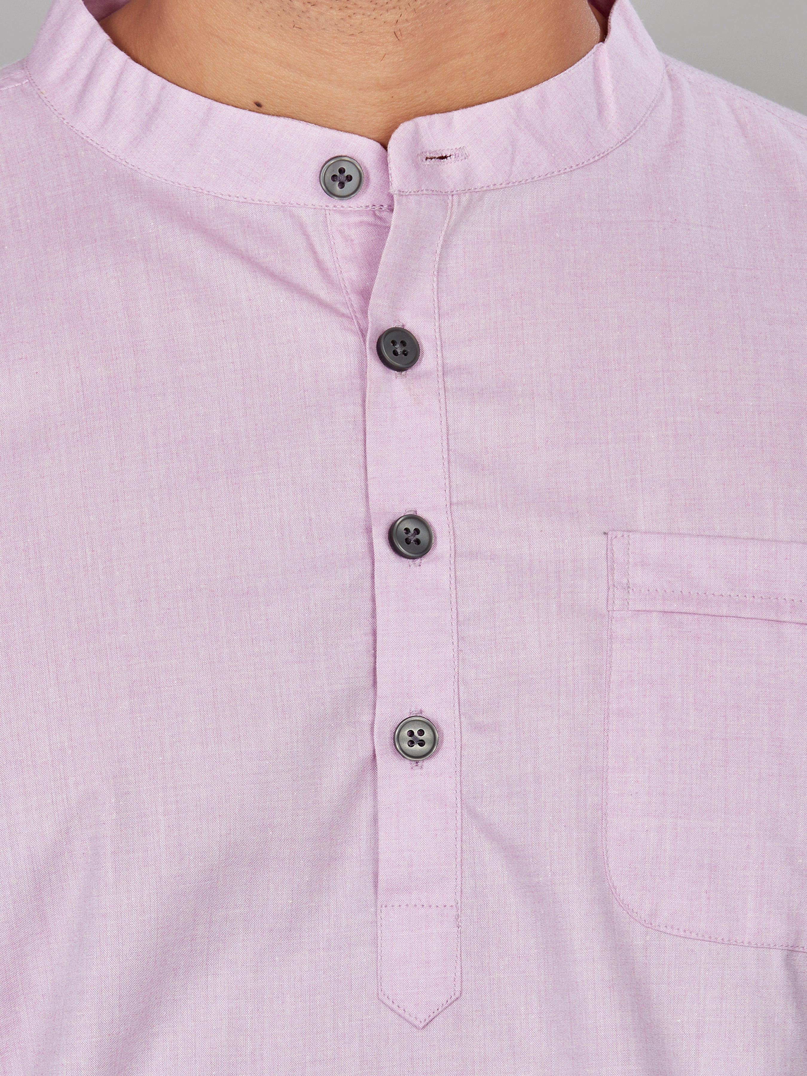 Cotton Short Kurta for Men - Purple | SKSRPLPUR3 | DesiQlo
