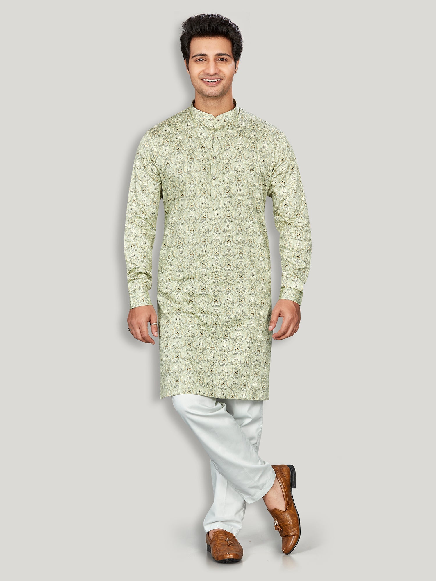 Cotton Kurta for Men - Multicolor | KPAVCUPOL3 | DesiQlo