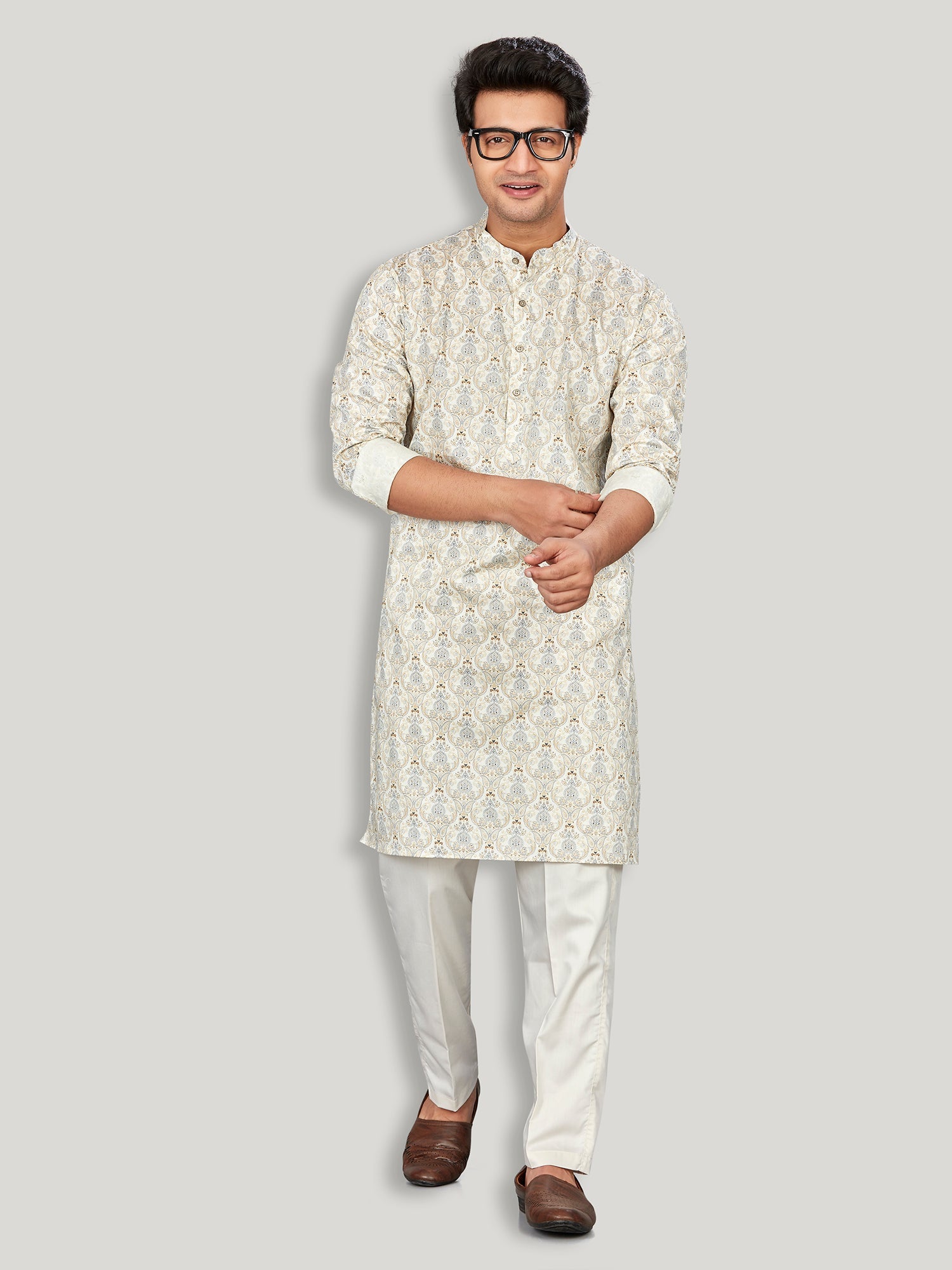 Cotton Kurta for Men - Multicolor | KPAVCUPCR3 | DesiQlo