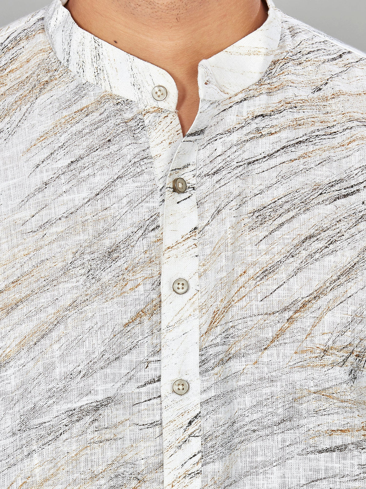 Linen Kurta for Men - White | KPMKBPGOL3
