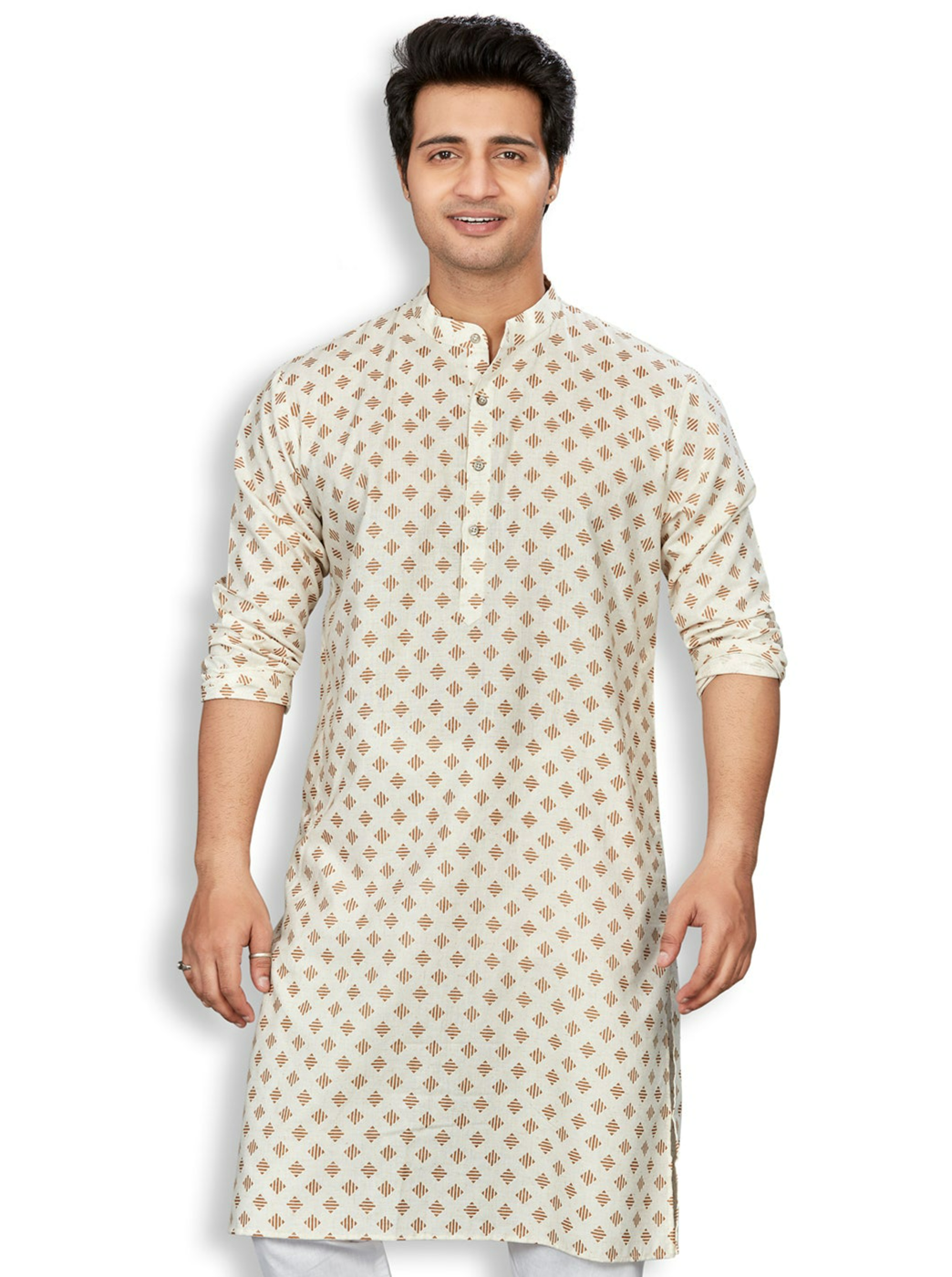 Linen Kurta for Men - Beige | KPMKTPGOSQ | DesiQlo