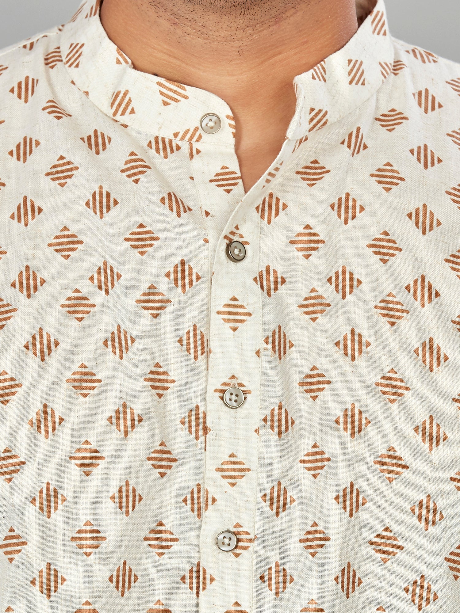 Linen Kurta for Men - Beige | KPMKTPGOSQ | DesiQlo