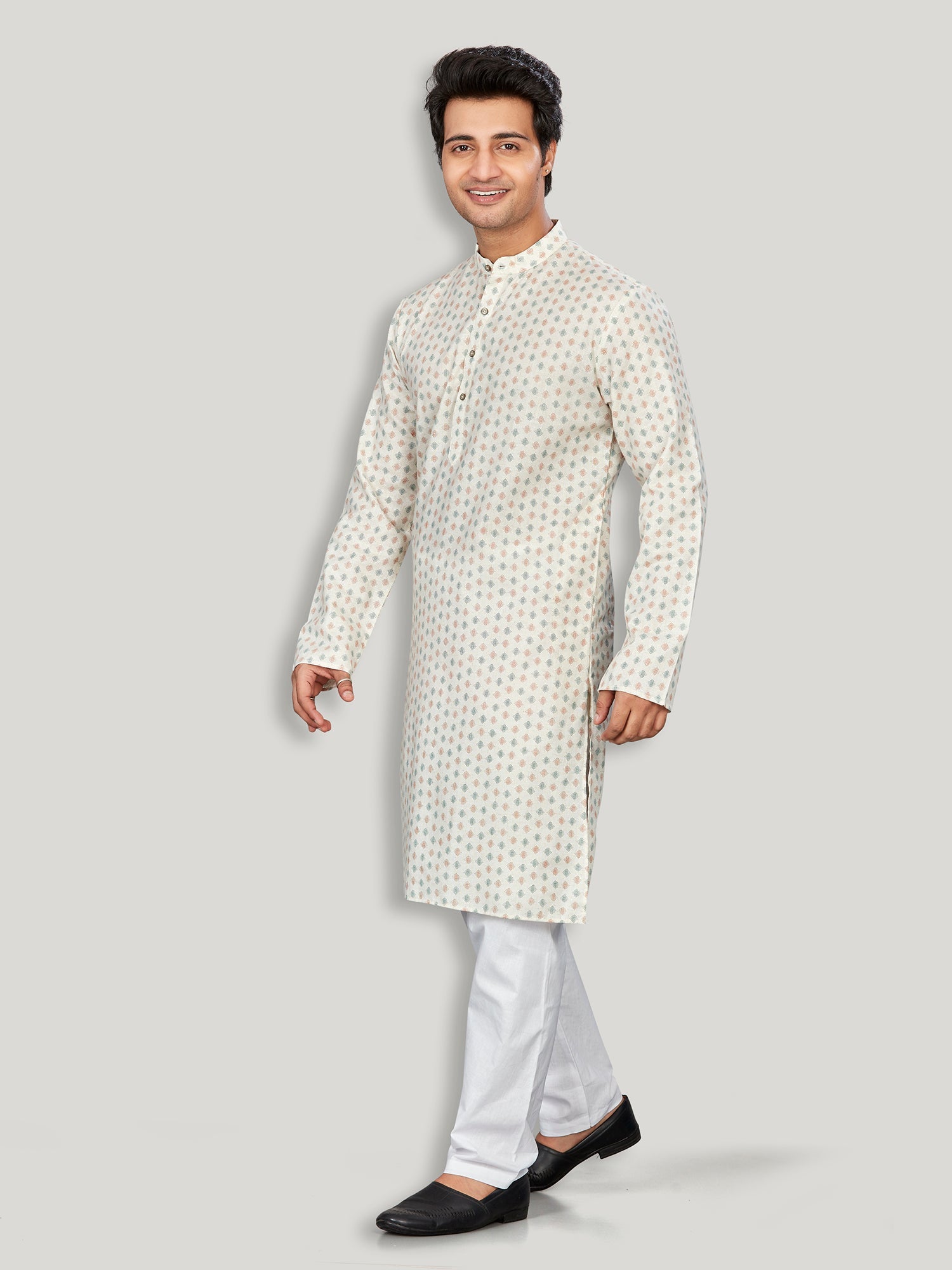 Linen Kurta for Men - Beige | KPMKTPGROR | DesiQlo