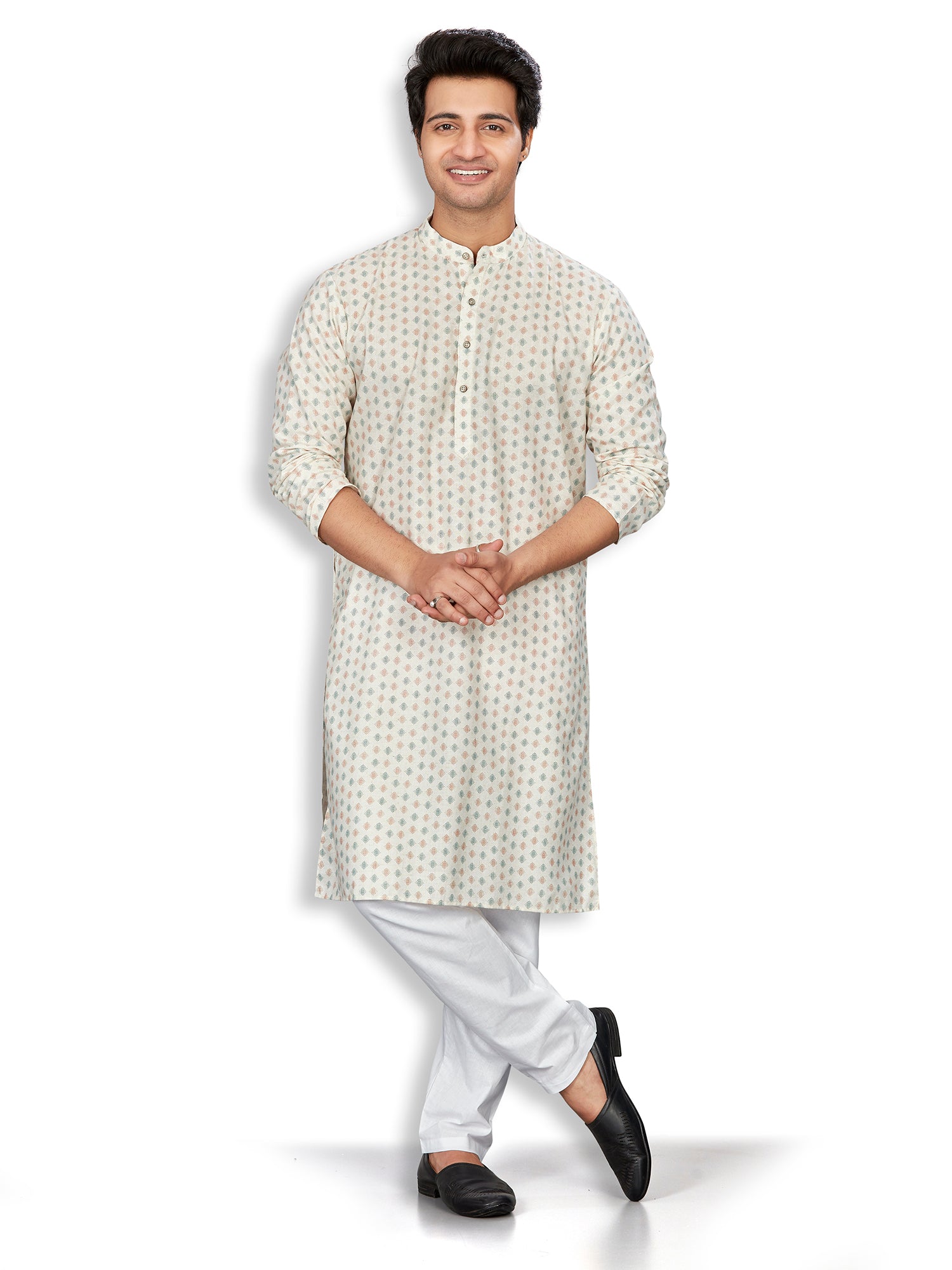Linen Kurta for Men - Beige | KPMKTPGROR | DesiQlo