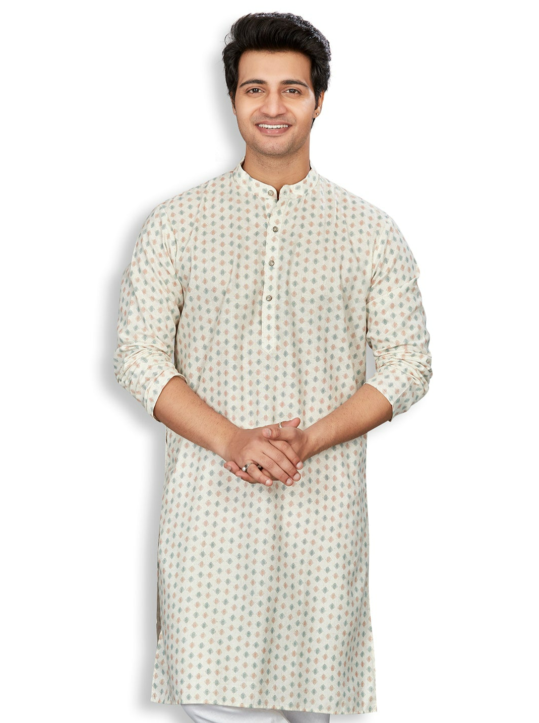 Linen Kurta for Men - Beige | KPMKTPGROR | DesiQlo