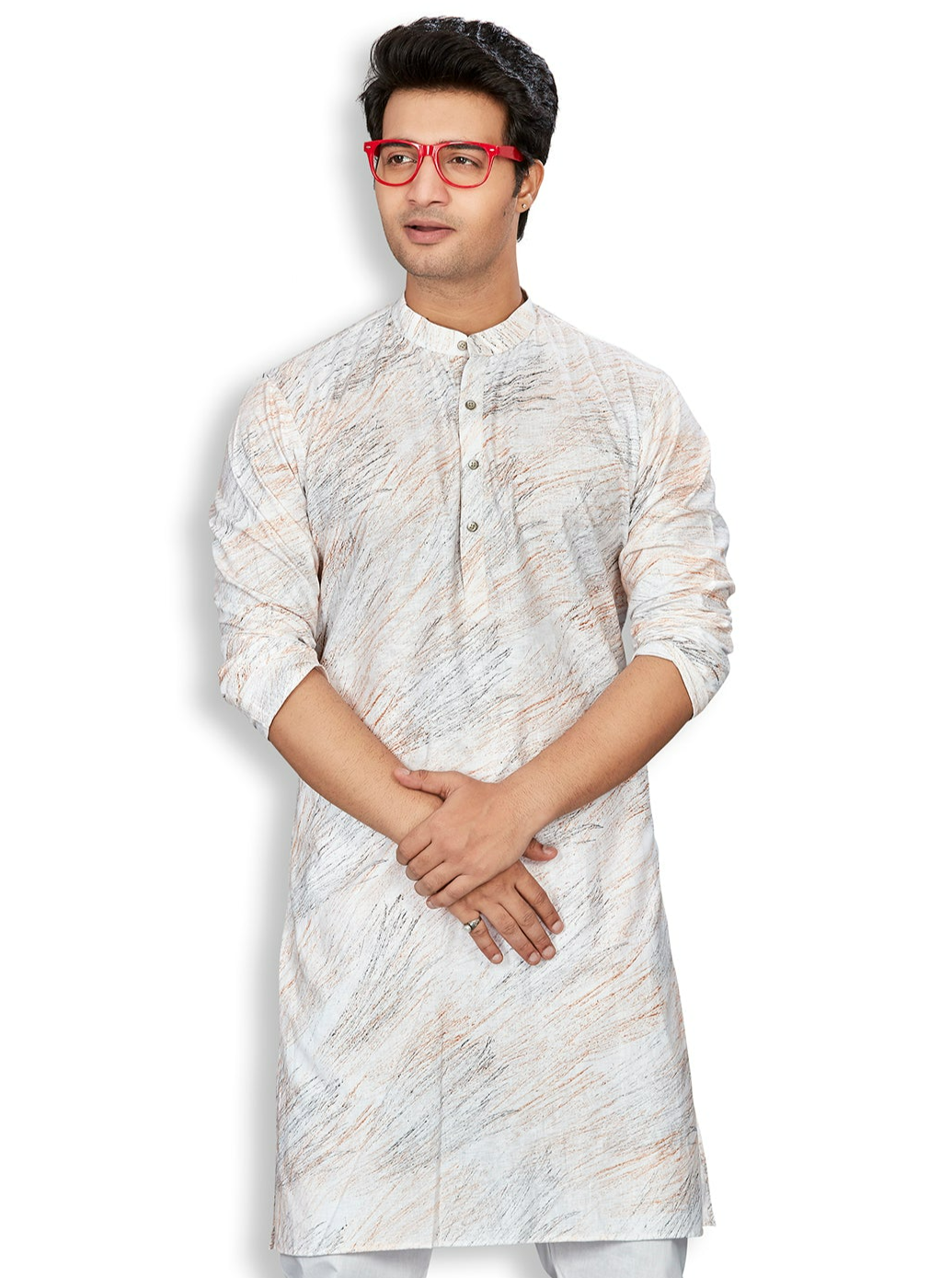 Linen Kurta for Men - White | KPMKBPOR38 | DesiQlo