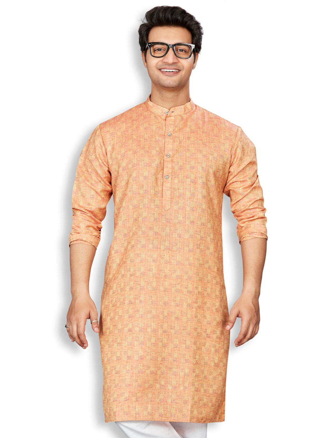 Cotton Kurta for Men - Red | KPSRJQMAR3 | DesiQlo