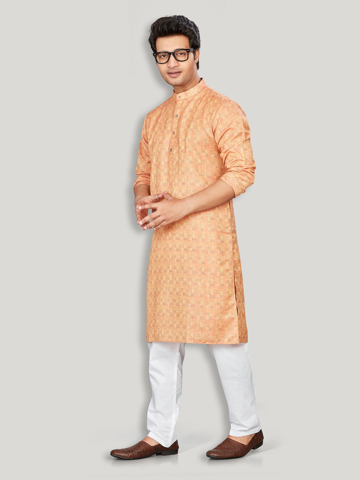 Cotton Kurta for Men - Red | KPSRJQMAR3 | DesiQlo