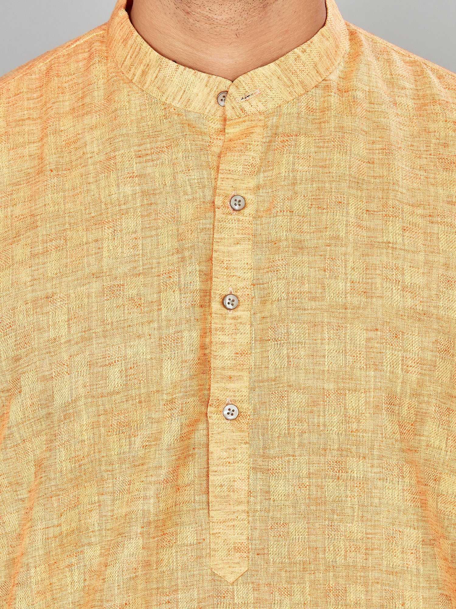 Cotton Kurta for Men - Orange | KPSRJQOR38 | DesiQlo