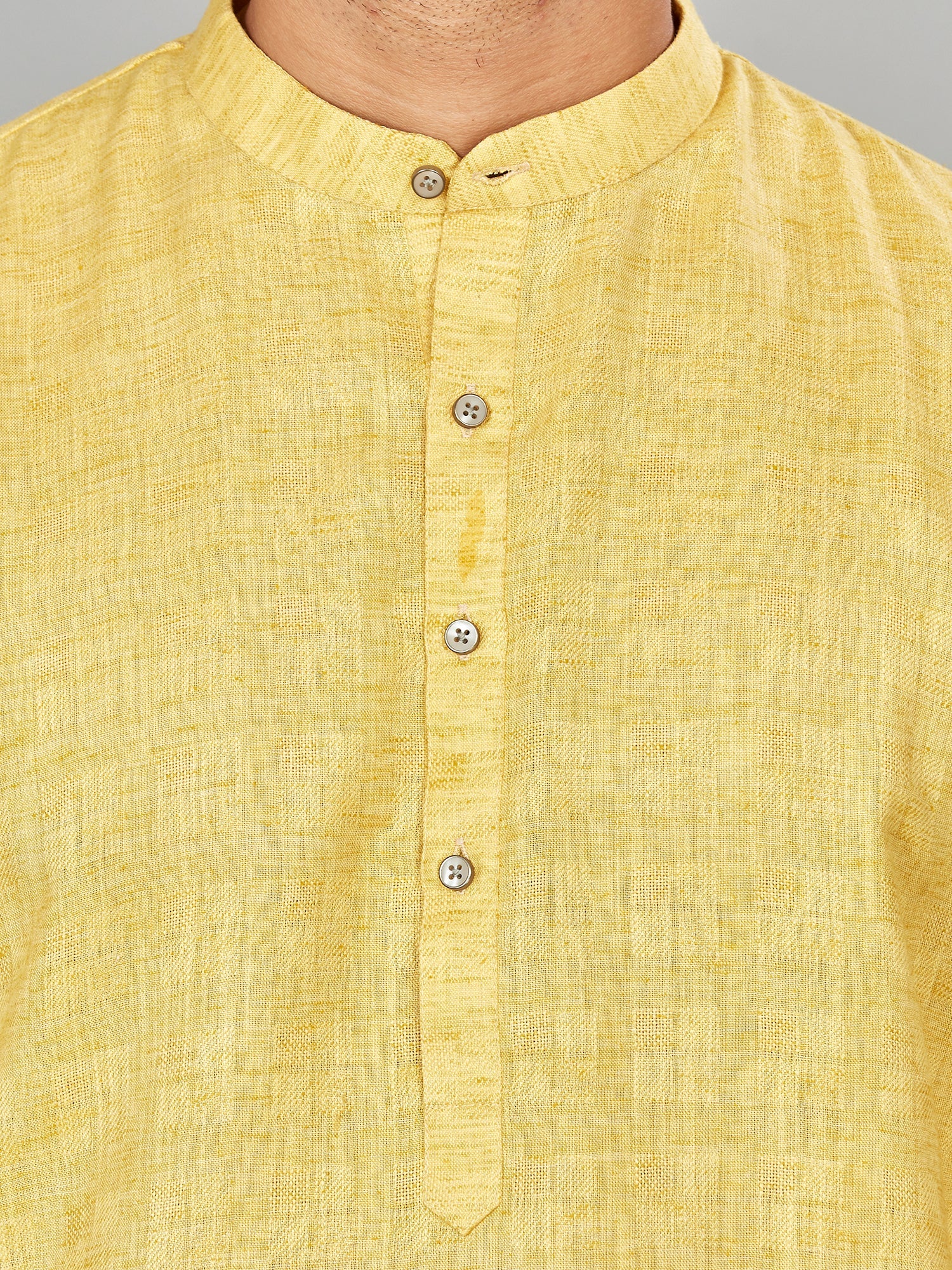 Cotton Kurta for Men - Yellow | KPSRJQYL38 | DesiQlo