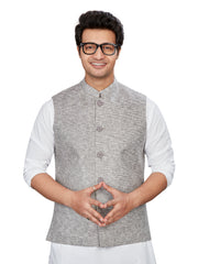 Cotton Nehru Jacket for Men - Grey | WCNVVTGRY3