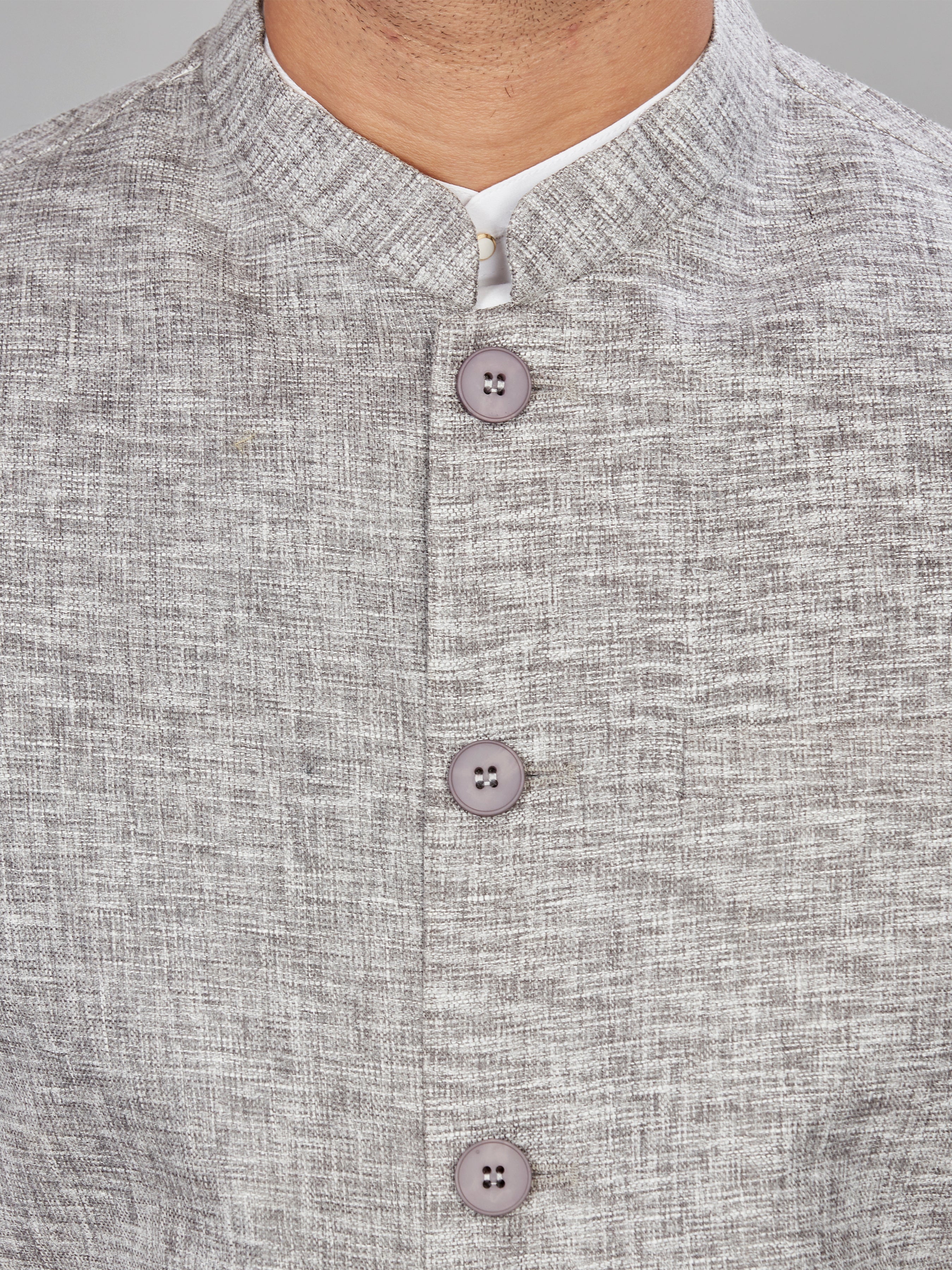 Cotton Nehru Jacket for Men - Grey | WCNVVTGRY3 | DesiQlo