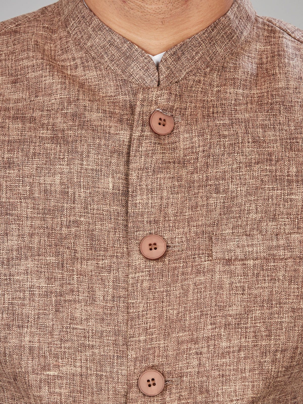 Cotton Nehru Jacket for Men - Brown | WCNVVTBRN3
