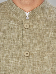 Cotton Nehru Jacket for Men - Green | WCNVVTGRN3