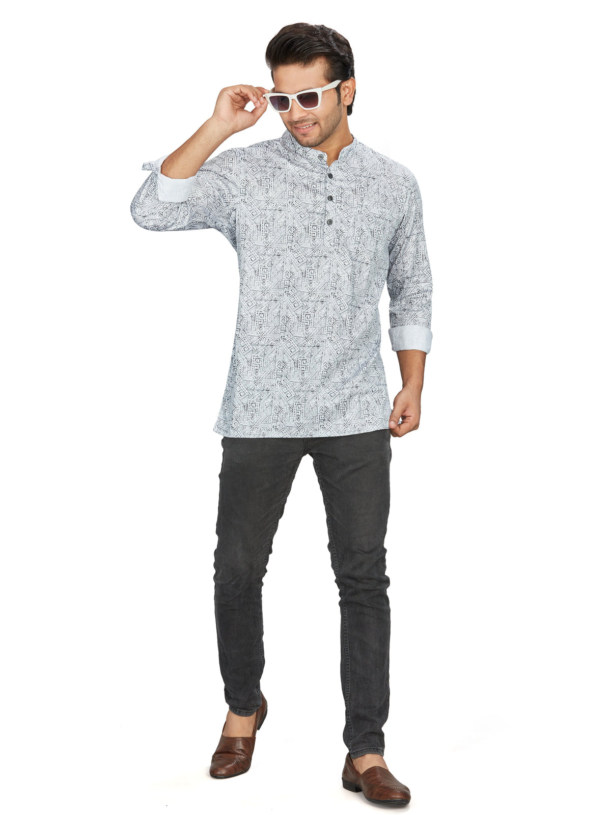 Cotton Short Kurta for Men - Multicolor | SKAVSPBWH3