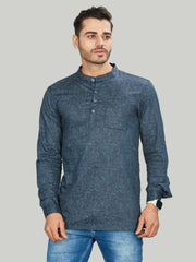 Cotton Short Kurta for Men - Multicolor | SKAVSPBBLU