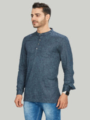 Cotton Short Kurta for Men - Multicolor | SKAVSPBBLU