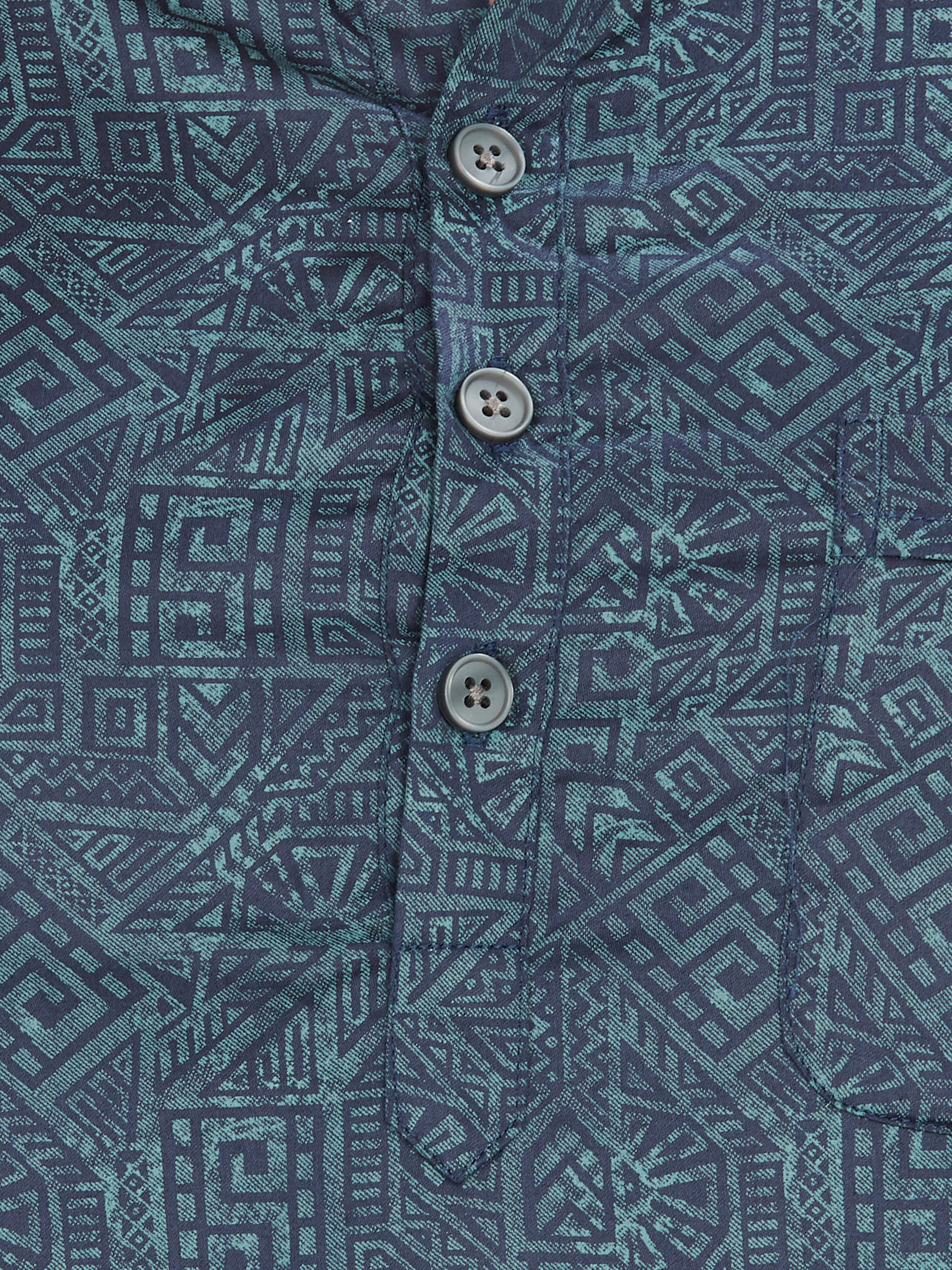 Cotton Short Kurta for Men - Multicolor | SKAVSPBBLU | DesiQlo