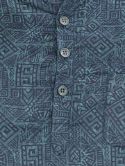 Cotton Short Kurta for Men - Multicolor | SKAVSPBBLU