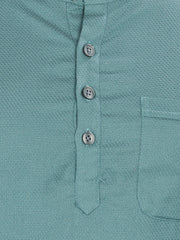 Cotton Short Kurta for Men - Green | SKMYPSGTN3