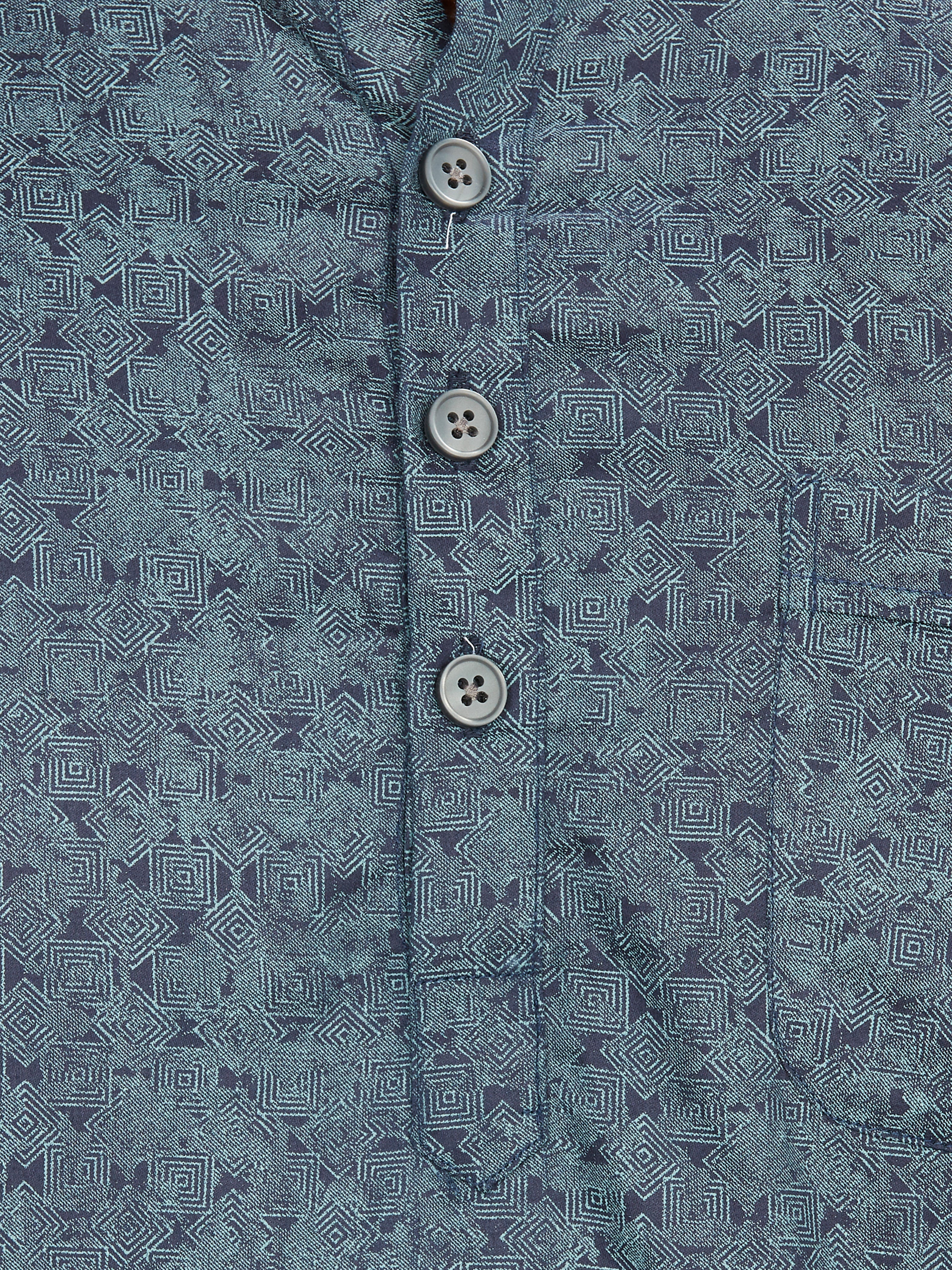 Cotton Short Kurta for Men - Multicolor | SKAVSPSBLU | DesiQlo