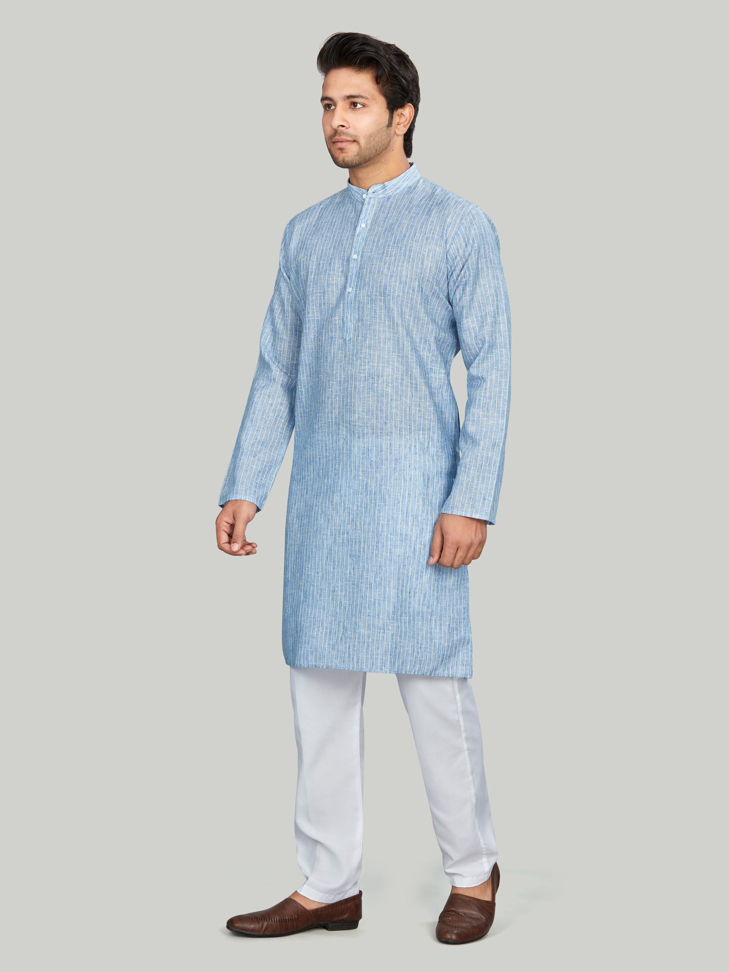 Cotton Kurta for Men - Blue | KPUCLIBY38 | DesiQlo