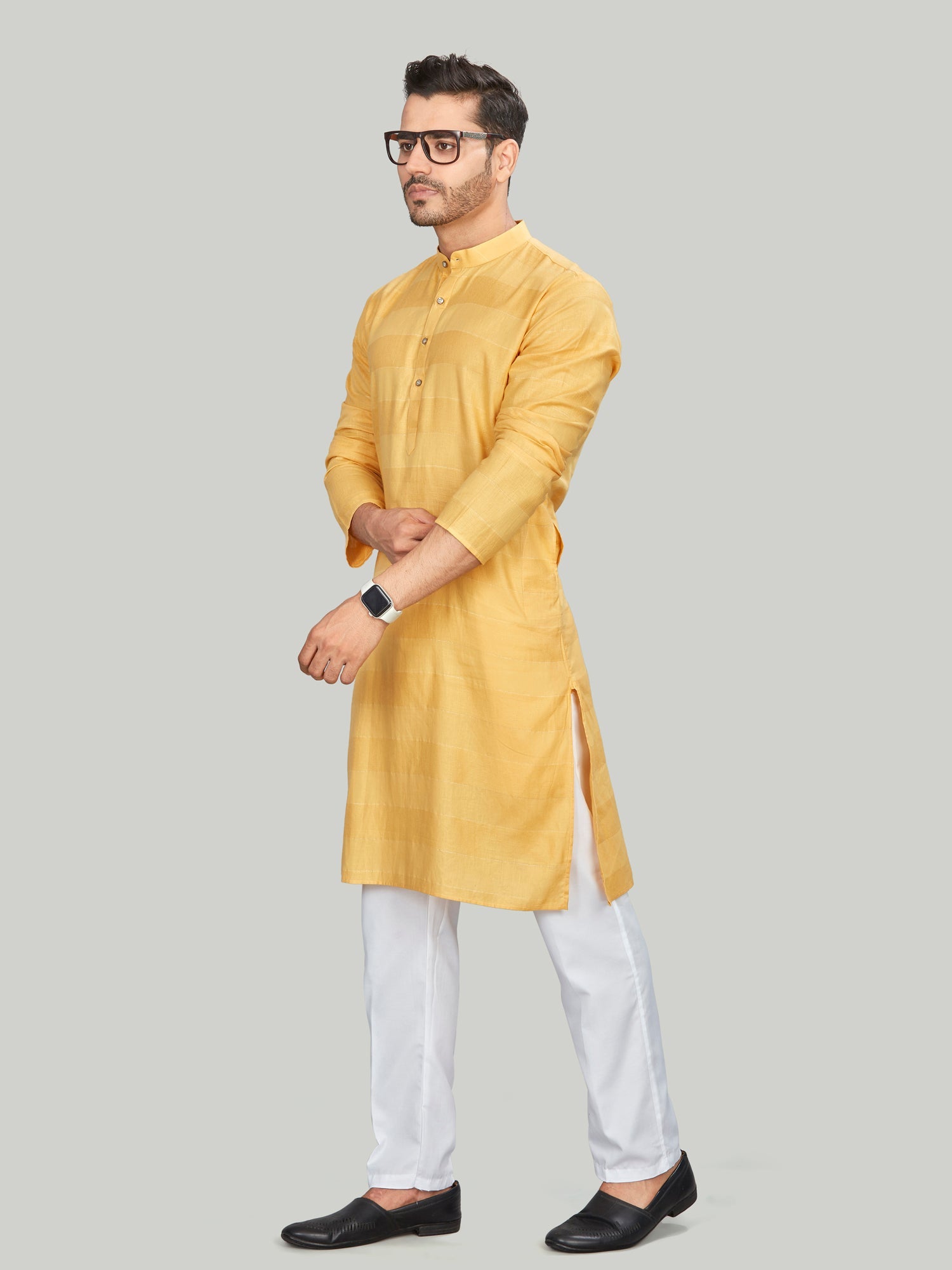 Cotton Kurta for Men - Yellow | KPREZRYL38 | DesiQlo