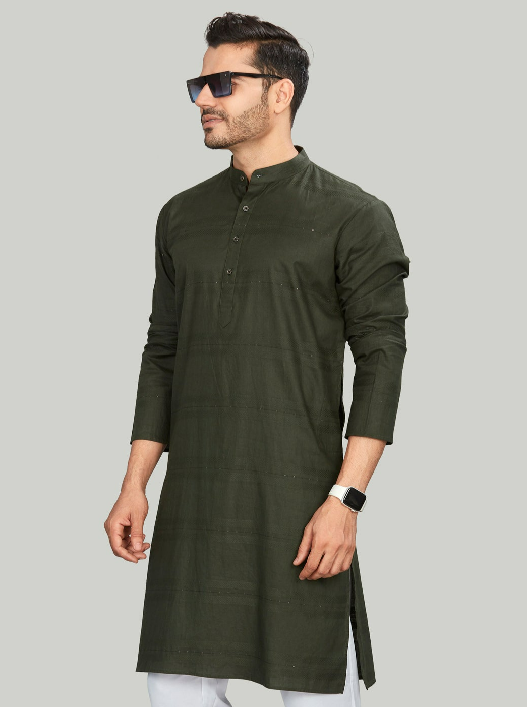 Cotton Kurta for Men - Green | KPRESQGR38 | DesiQlo