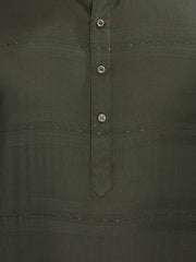 Cotton Kurta for Men - Green | KPRESQGR38