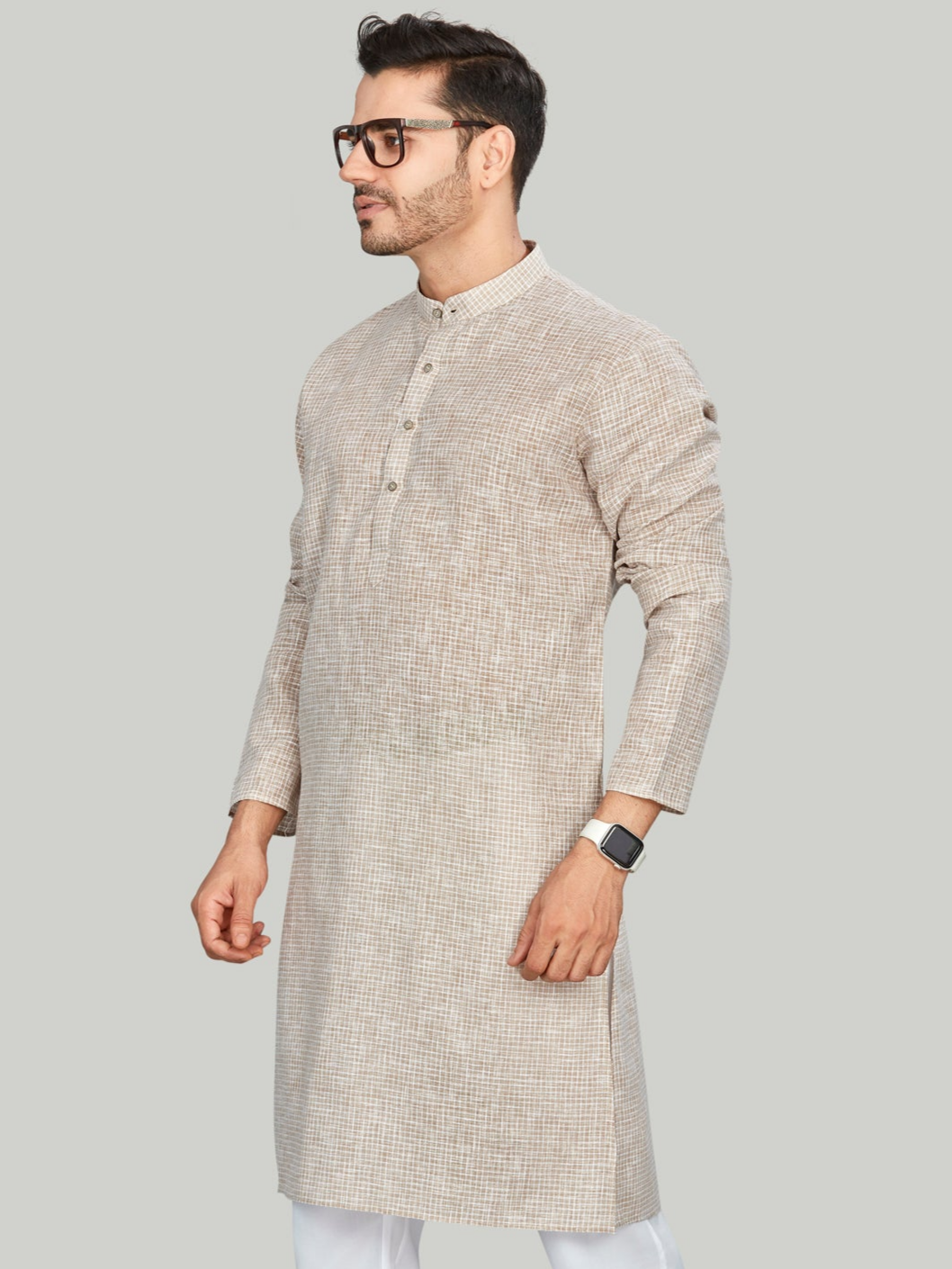 Linen Kurta for Men - Multicolor | KPLMCHBE38 | DesiQlo
