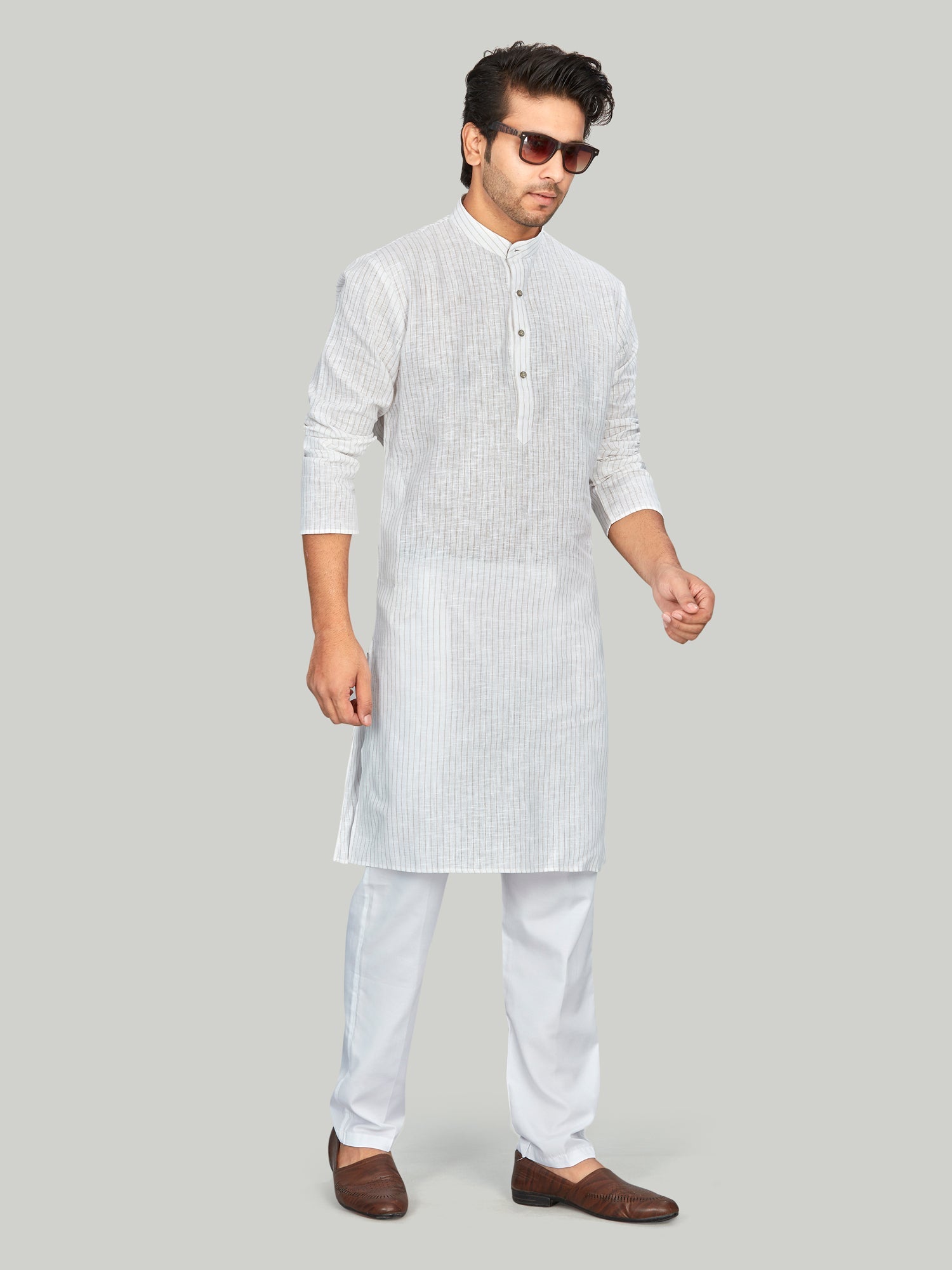 Linen Kurta for Men - Multicolor | KPLMLIWH38 | DesiQlo