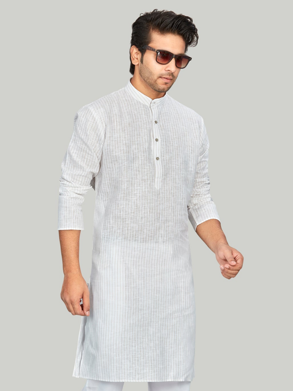 Linen Kurta for Men - Multicolor | KPLMLIWH38 | DesiQlo