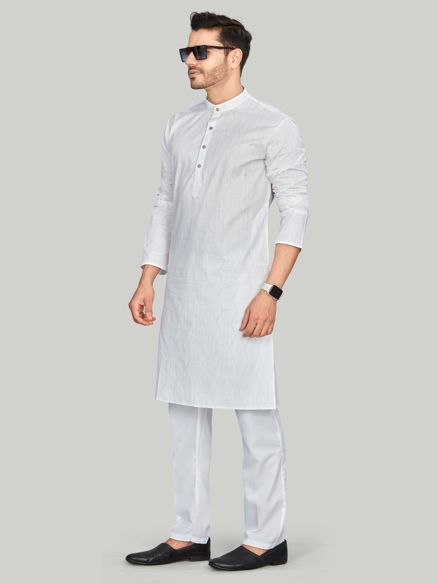 Cotton Kurta for Men - White | KPSSPTWBR3 | DesiQlo
