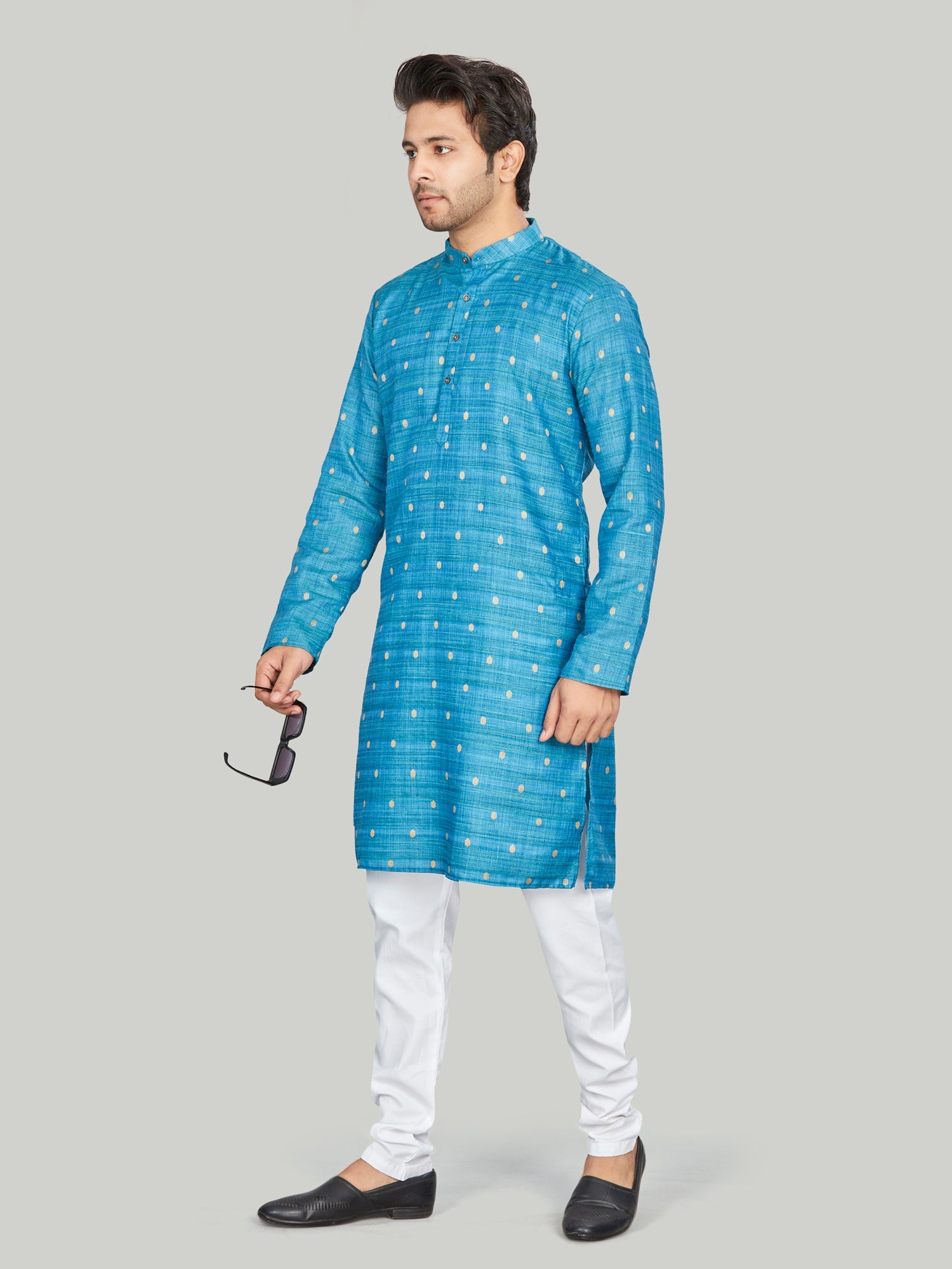Cotton Kurta for Men - Blue | KPNVBUBLU3 | DesiQlo