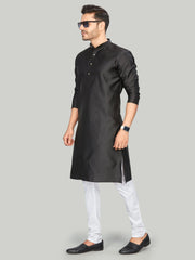 Silk Kurta for Men - Black | KPAVSCIRBL