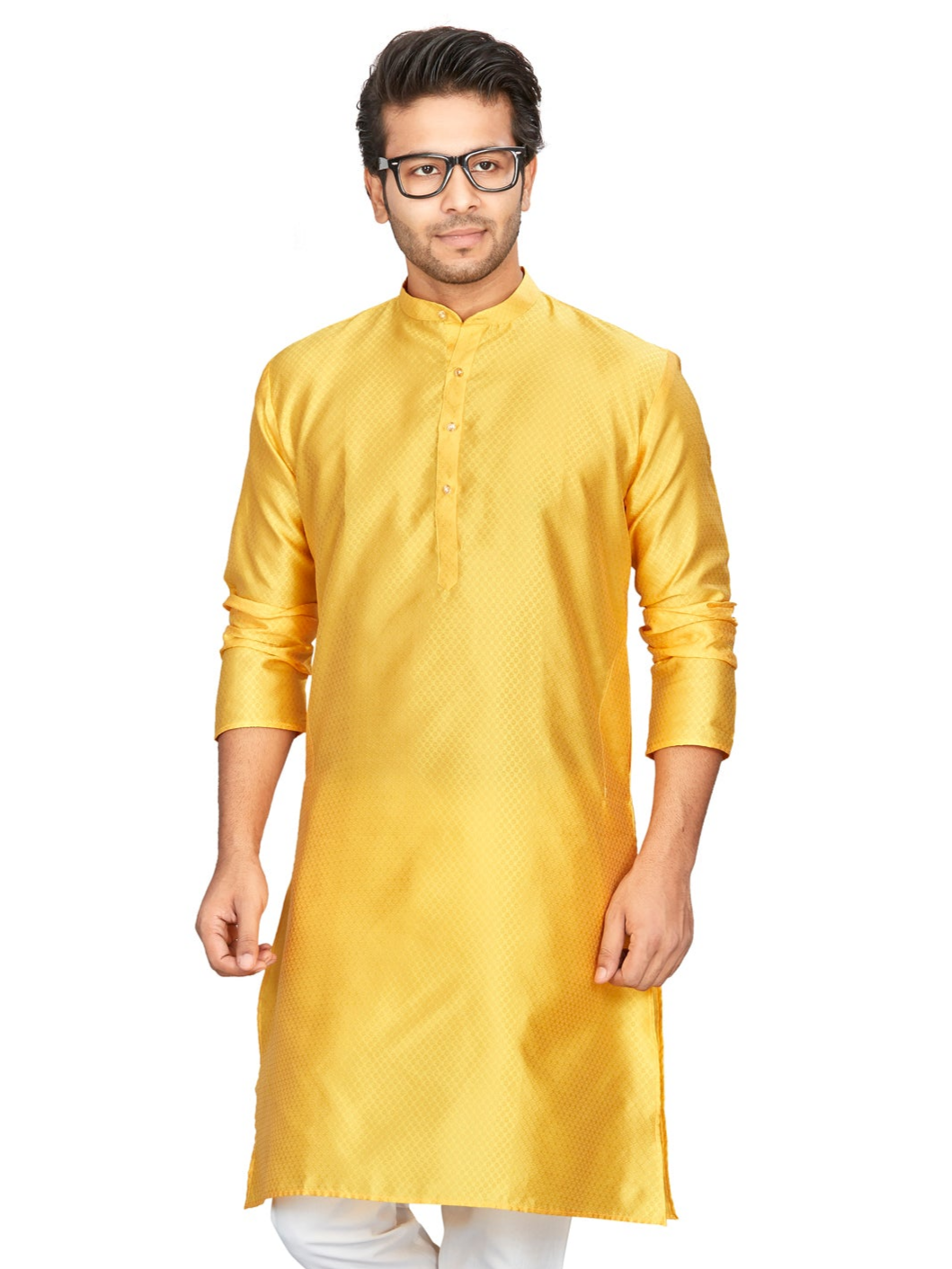 Silk Kurta for Men - Yellow | KPAVSCIRYL | DesiQlo