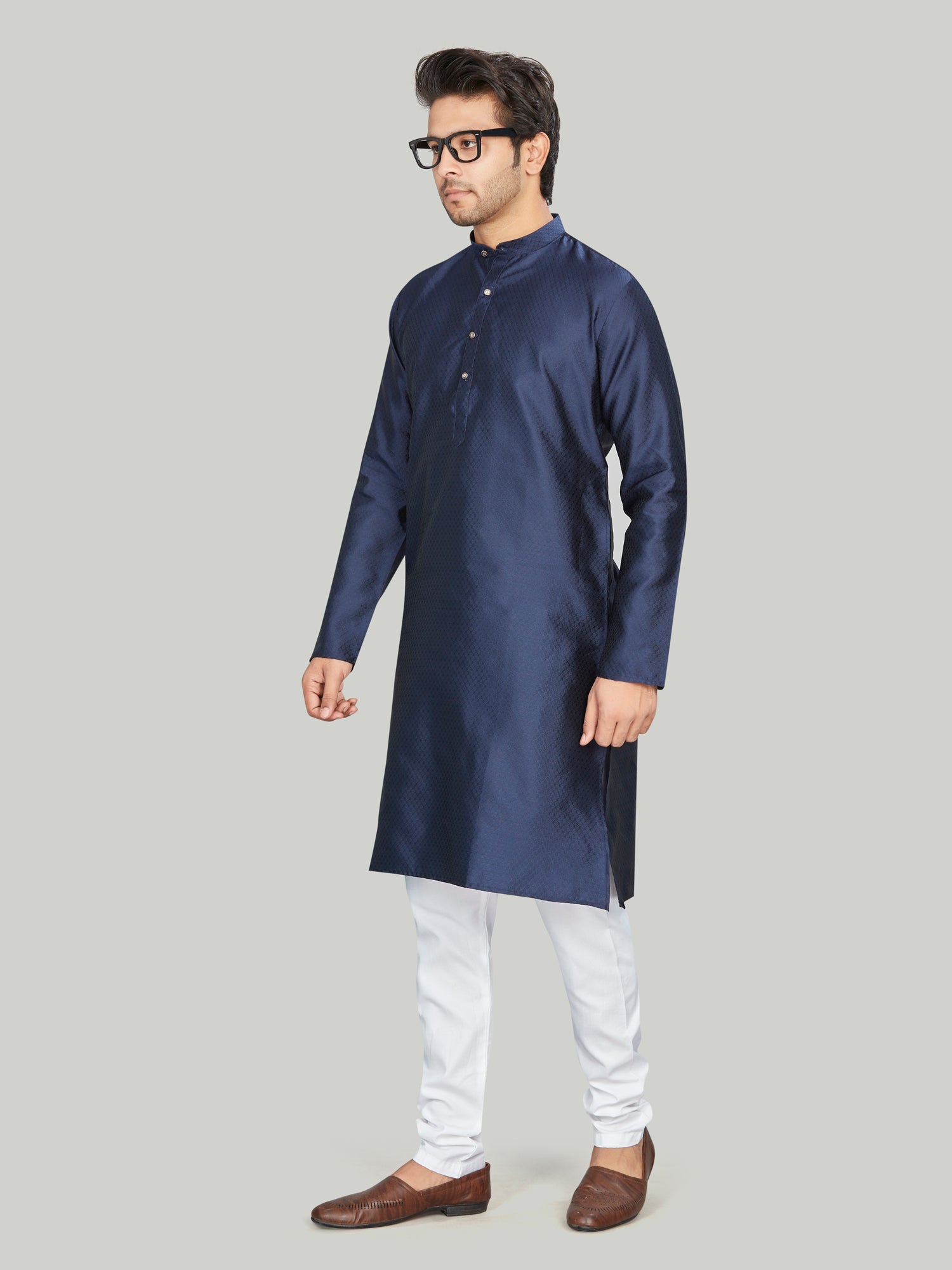 Silk Kurta for Men - Blue | KPAVSCIRBL | DesiQlo