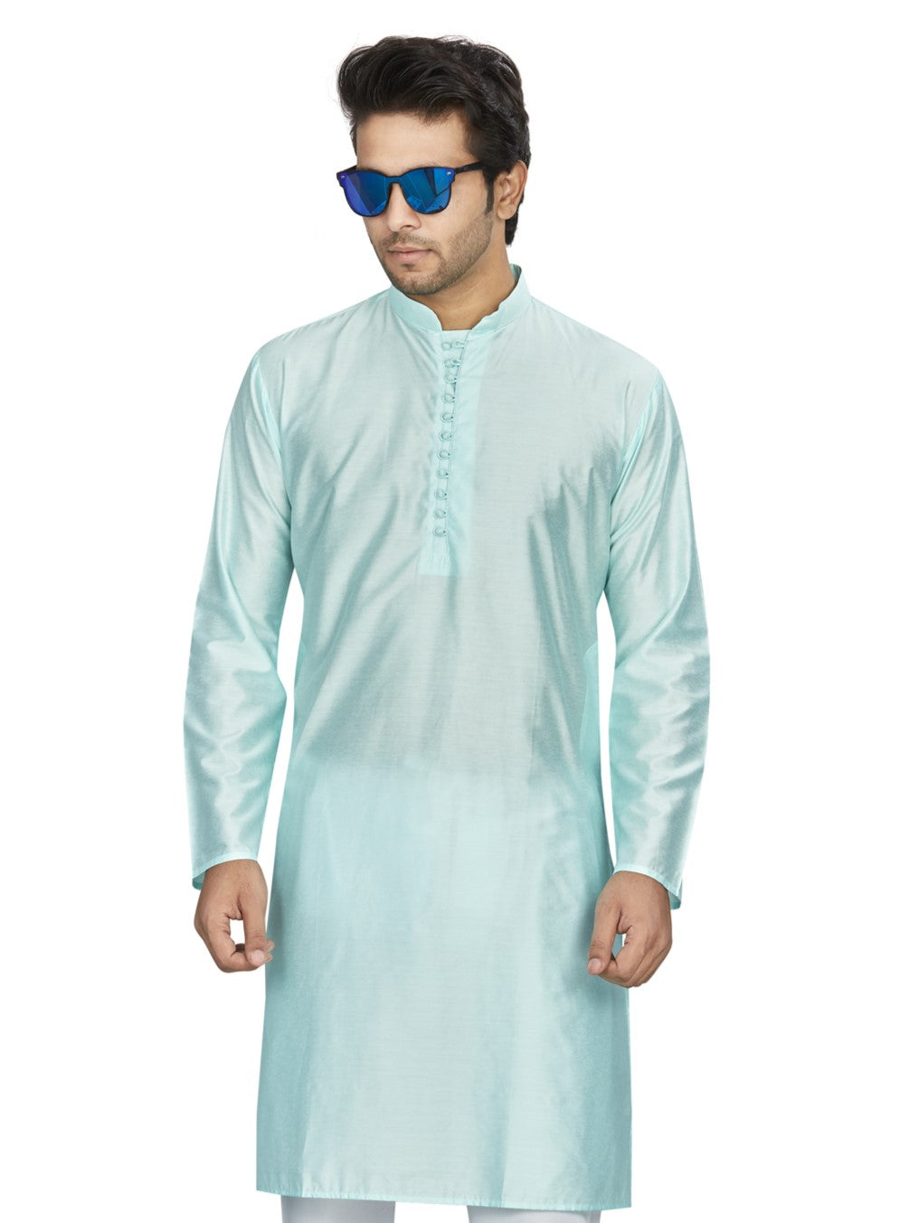 Cotton Kurta for Men - Green | KPAVLPAQG3 | DesiQlo