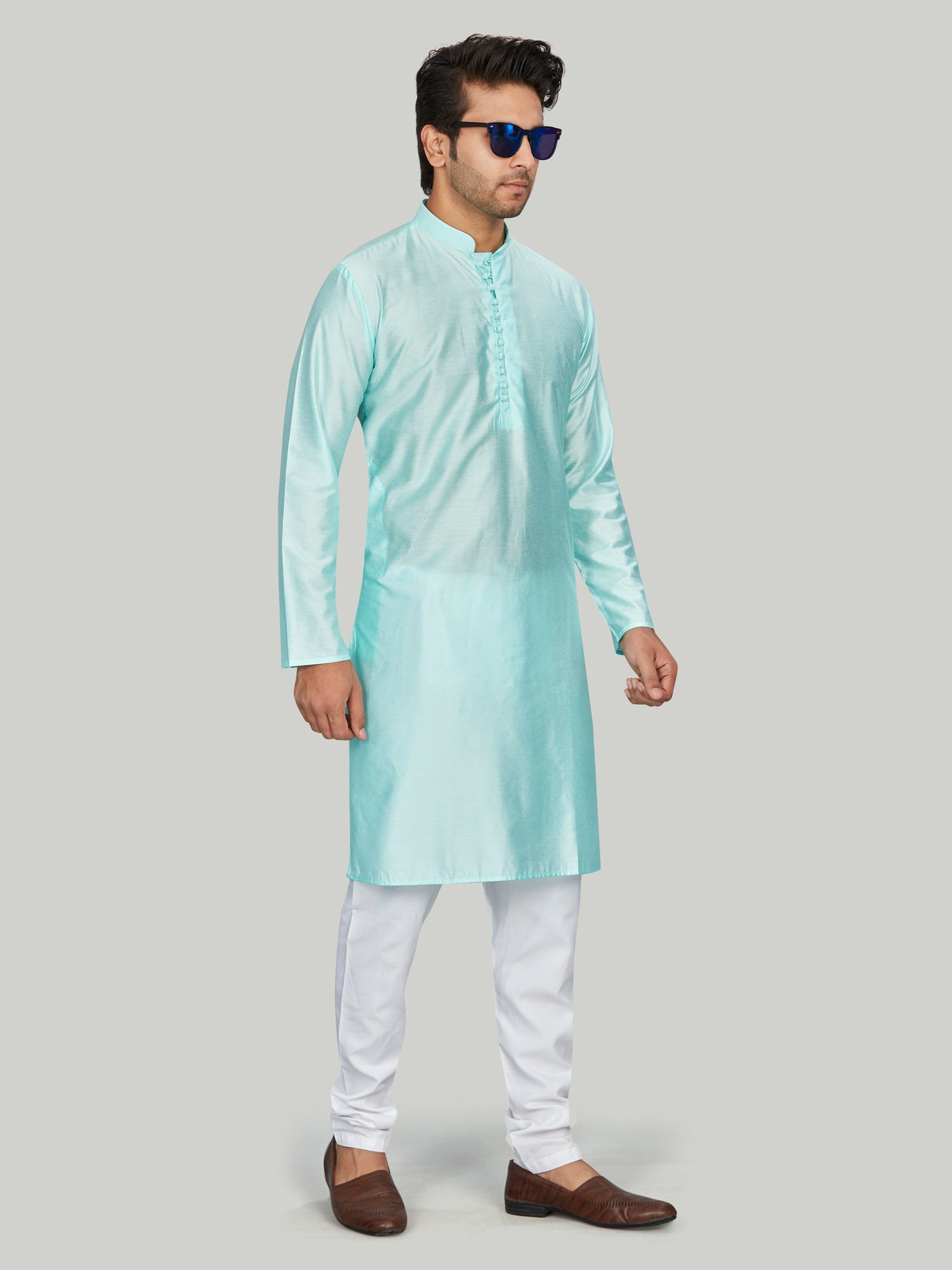 Cotton Kurta for Men - Green | KPAVLPAQG3 | DesiQlo
