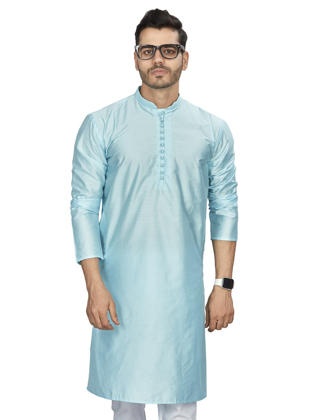 Cotton Kurta for Men - Blue | KPAVLPBLU3 | DesiQlo
