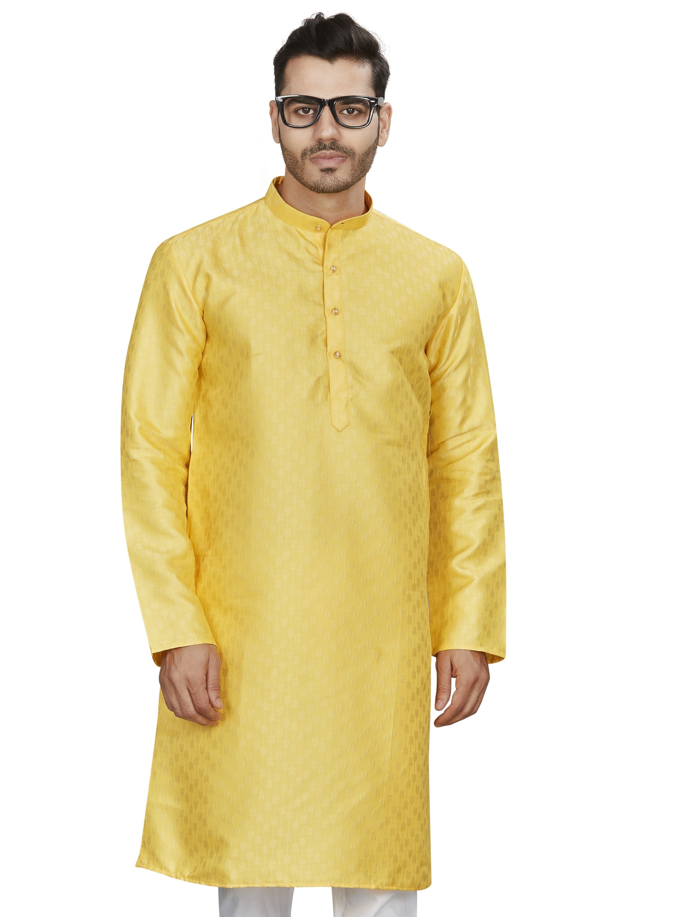 Cotton Kurta for Men - Yellow | KPAVJQYL38 | DesiQlo