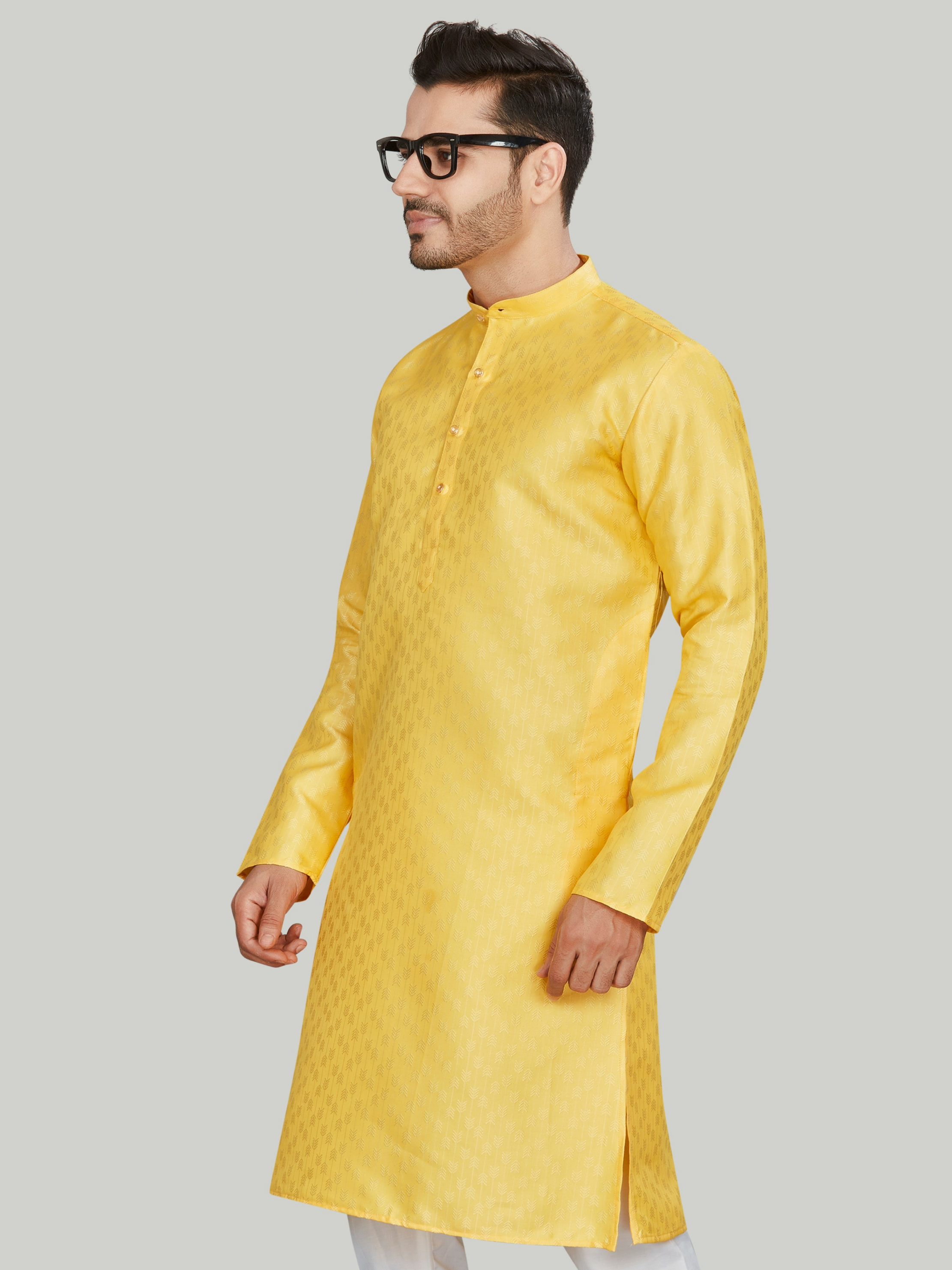 Cotton Kurta for Men - Yellow | KPAVJQYL38 | DesiQlo